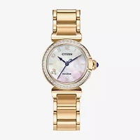 Citizen Womens Gold Tone Stainless Steel Bracelet Watch Em1123-89d