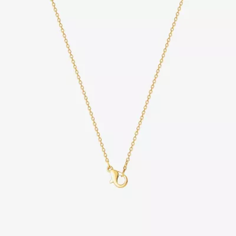 Disney Classics Womens Crystal 18K Gold Over Brass 18 Inch Pendant Necklace