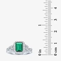 Womens 4-pc. Simulated Emerald & Cubic Zirconia Silver Over Brass Jewelry Set