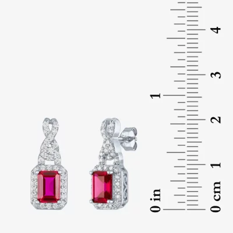Womens Lab Created Red Ruby Pure Silver Over Brass 4-pc. Jewelry Set