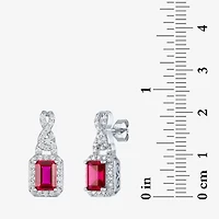 Womens Lab Created Red Ruby Pure Silver Over Brass 4-pc. Jewelry Set
