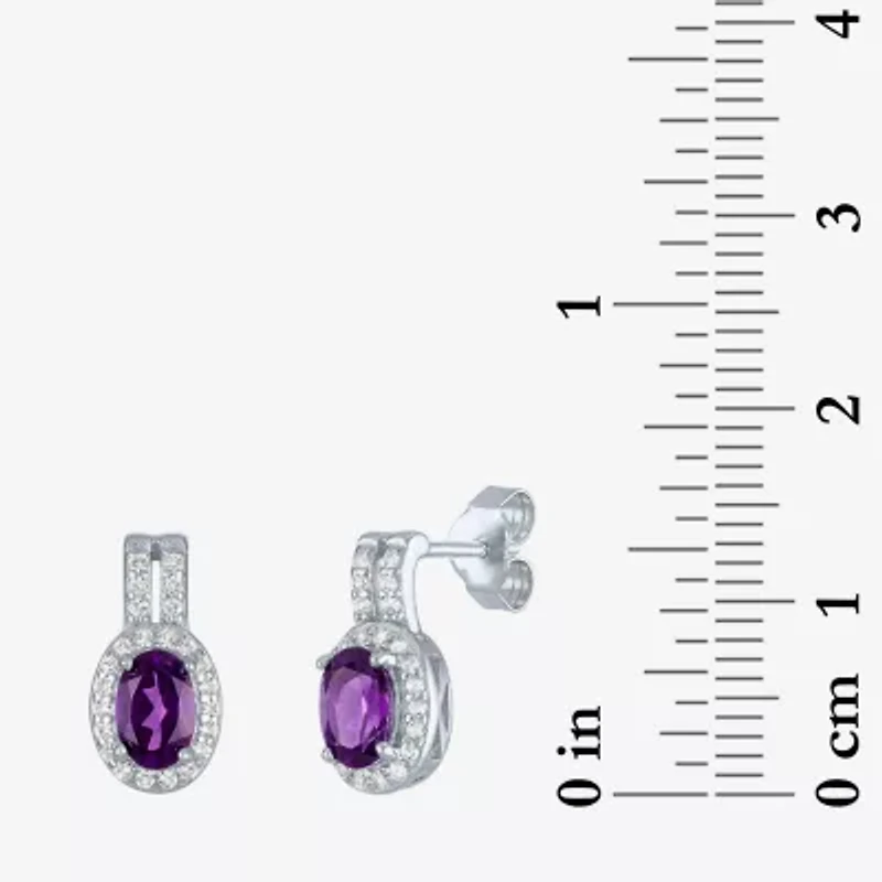 Womens Genuine Purple Amethyst Sterling Silver 3-pc. Jewelry Set