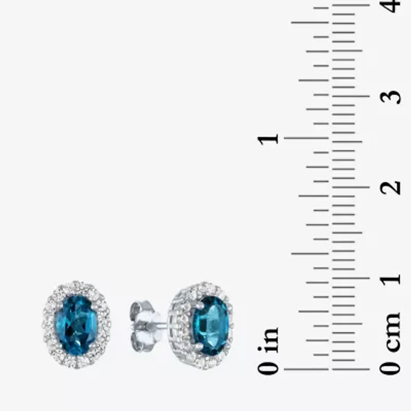 Womens Genuine Blue Topaz Sterling Silver -pc. Jewelry Set