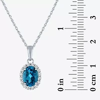 Womens Genuine Blue Topaz Sterling Silver -pc. Jewelry Set