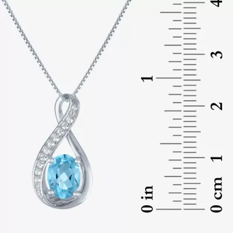 Womens Genuine Blue Topaz Sterling Silver 2-pc. Jewelry Set