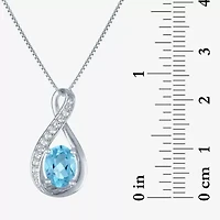 Womens Genuine Blue Topaz Sterling Silver 2-pc. Jewelry Set
