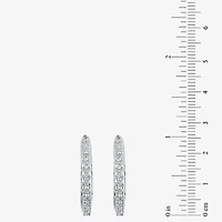 Womens 1 CT. T.W. Natural White Diamond 14K Gold 24.9mm Hoop Earrings