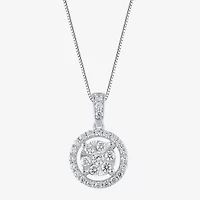 Womens 1/2 CT. T.W. Natural White Diamond 14K or Yellow Gold Round Pendant Necklace