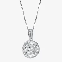 Womens 1/2 CT. T.W. Natural White Diamond 14K or Yellow Gold Round Pendant Necklace