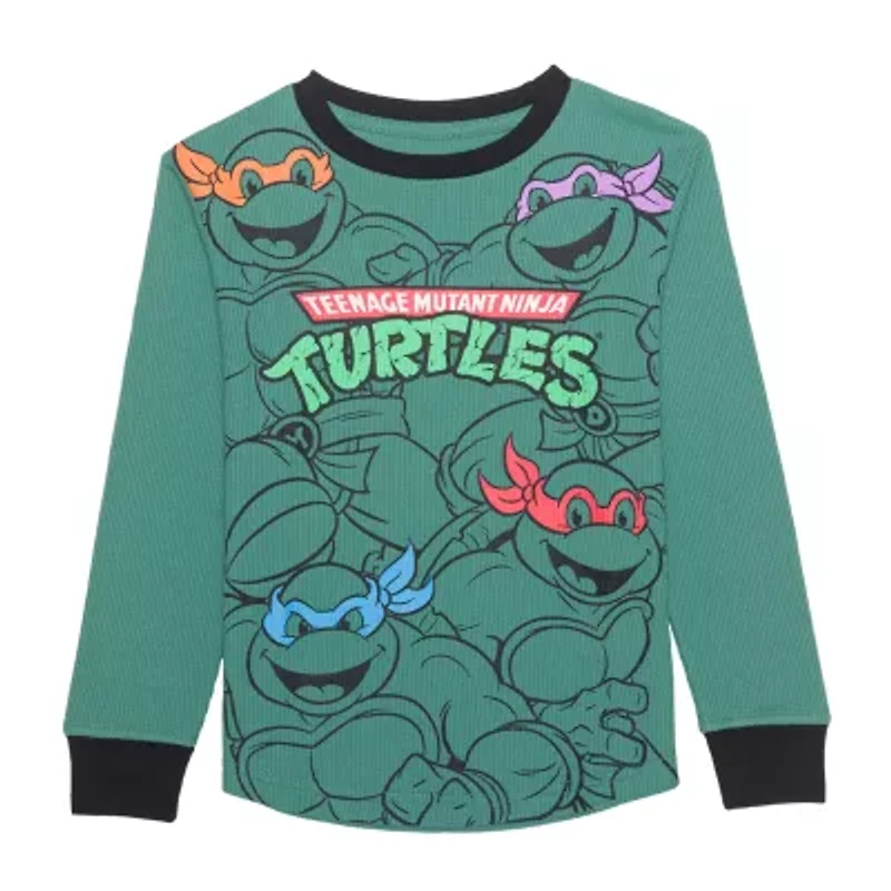 Little Boys Crew Neck Long Sleeve Teenage Mutant Ninja Turtles Regular Fit Thermal Top