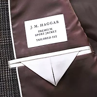 Haggar JMH Tailored Slub Glen Plaid Mens Stretch Fabric Modern Fit Sport Coat
