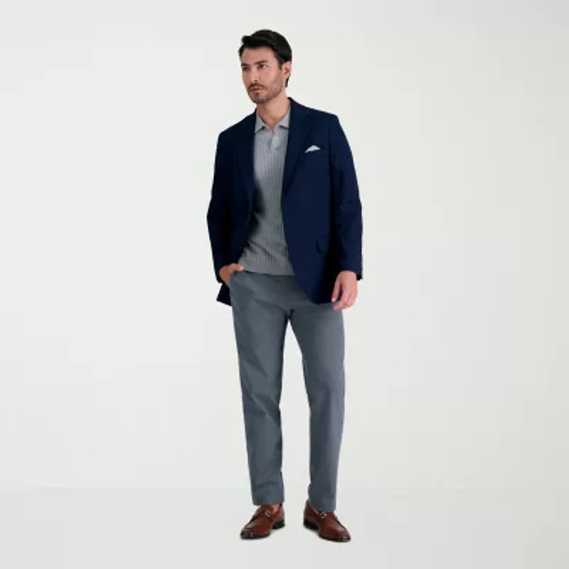 Haggar JMH Tailored Tonal Plaid Mens Stretch Fabric Modern Fit Sport Coat