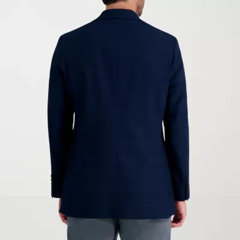Haggar JMH Tailored Tonal Plaid Mens Stretch Fabric Modern Fit Sport Coat