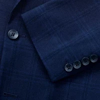 Haggar JMH Tailored Tonal Plaid Mens Stretch Fabric Modern Fit Sport Coat