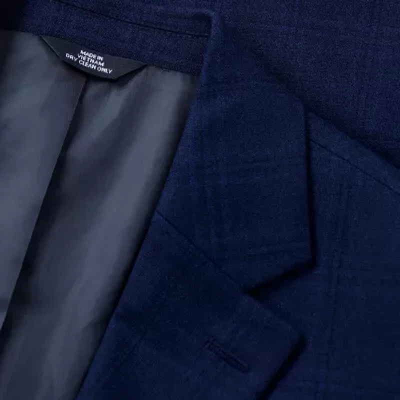 Haggar JMH Tailored Tonal Plaid Mens Stretch Fabric Modern Fit Sport Coat