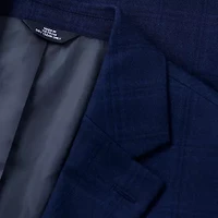 Haggar JMH Tailored Tonal Plaid Mens Stretch Fabric Modern Fit Sport Coat
