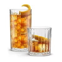 Joyjolt Alina Ribbed 8-pc. Glass Drinkware Set
