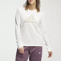 adidas Womens Crew Neck Long Sleeve Active T-Shirt