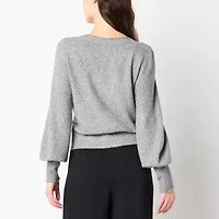 Worthington Womens V Neck Long Sleeve Button Cardigan