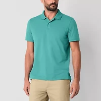 St. John's Bay Premium Stretch Mens Slim Fit Short Sleeve Polo Shirt