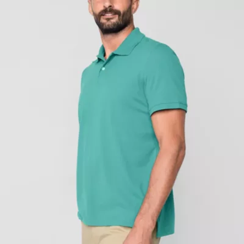 St. John's Bay Premium Stretch Mens Slim Fit Short Sleeve Polo Shirt