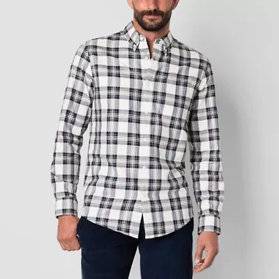 St. John's Bay Performance Oxford Mens Long Sleeve Classic Fit Button-Down Shirt