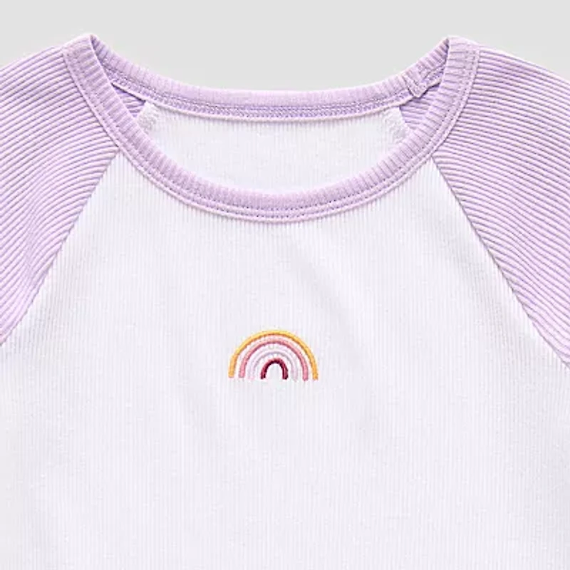 Okie Dokie Toddler & Little Girls Crew Neck Short Sleeve Regular Fit Graphic T-Shirt
