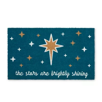 North Pole Trading Co. Stars Indoor Outdoor Rectangular Doormat