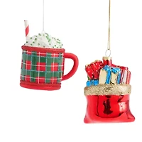North Pole Trading Co. Hot Cocoa And Gift Bag Set 2-pc. Christmas Ornament