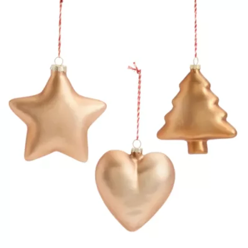 North Pole Trading Co. Gingerbread Star Heart And Tree Set 3-pc. Christmas Ornament