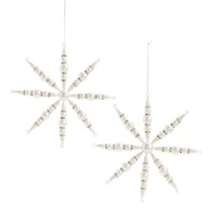 North Pole Trading Co. Pearl Snowflake Christmas Ornament