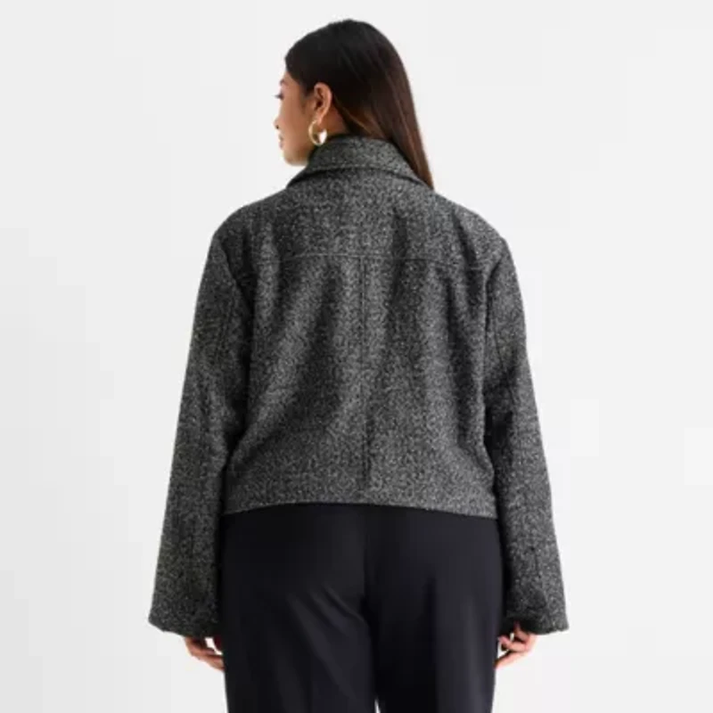 Worthington Womens Plus Midweight Cropped Jacket