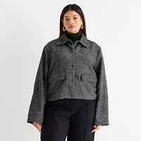 Worthington Womens Plus Midweight Cropped Jacket