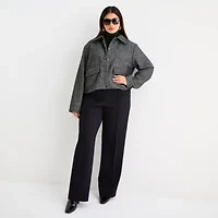 Worthington Womens Plus Midweight Cropped Jacket