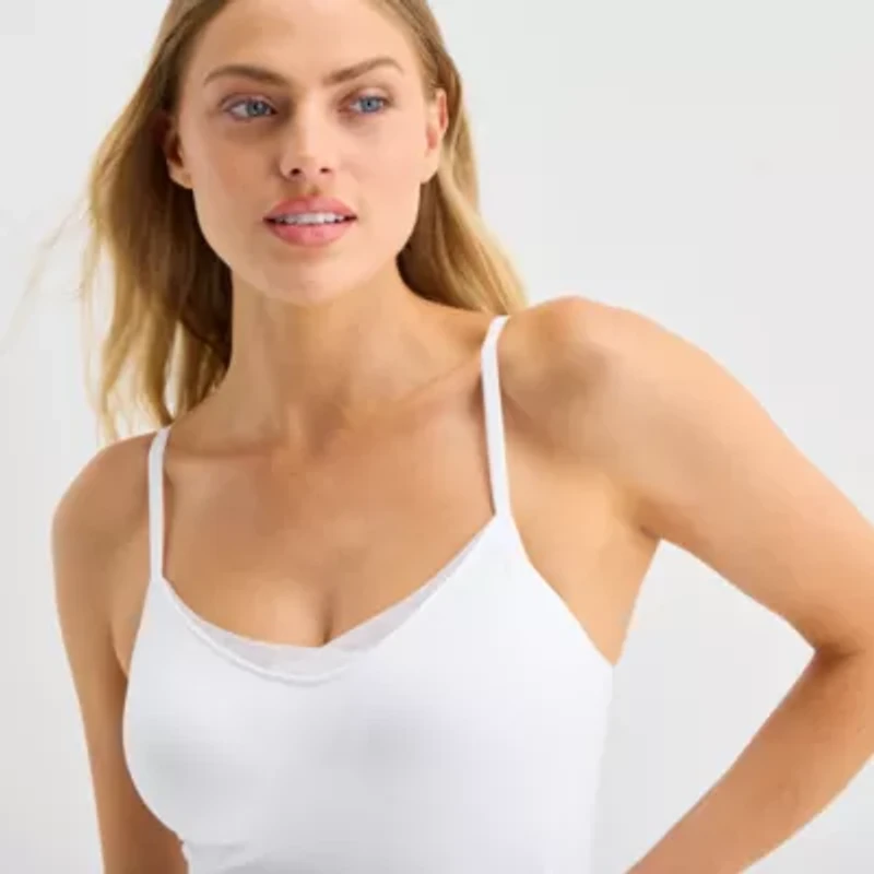 Ambrielle Seamless Womens V Neck Average + Full Figure Camisole