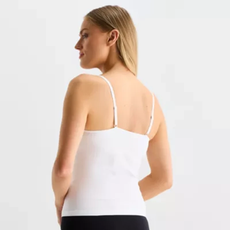 Ambrielle Seamless Womens V Neck Average + Full Figure Camisole
