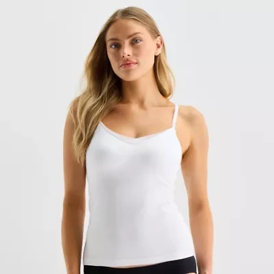 Ambrielle Seamless Womens V Neck Average + Full Figure Camisole