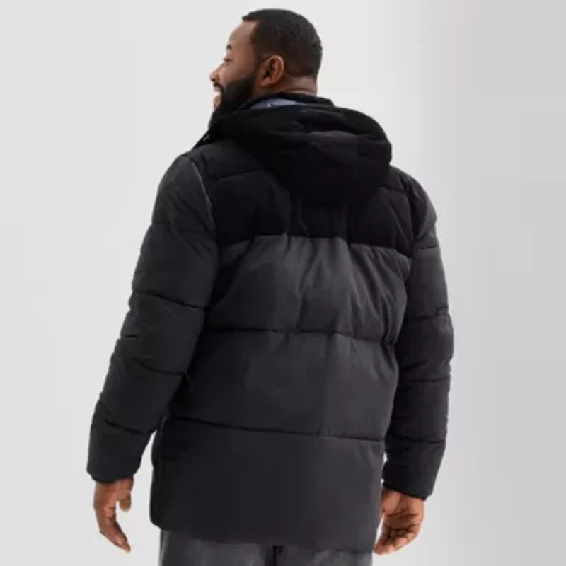 St. John's Bay Mens Hooded Heavyweight Big and Tall Puffer Jacket