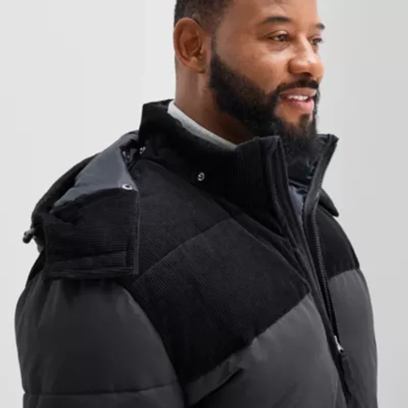 St. John's Bay Mens Hooded Heavyweight Big and Tall Puffer Jacket