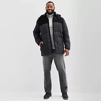 St. John's Bay Mens Hooded Heavyweight Big and Tall Puffer Jacket