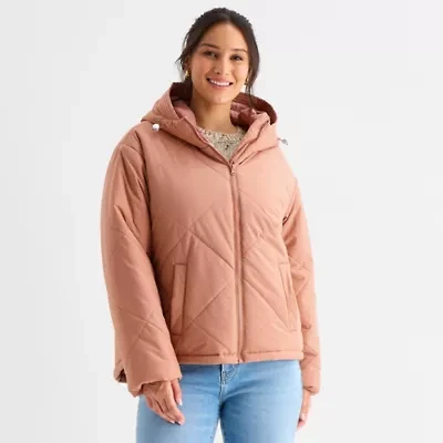 a.n.a Womens Hooded Midweight Puffer Jacket
