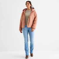 a.n.a Womens Hooded Midweight Puffer Jacket