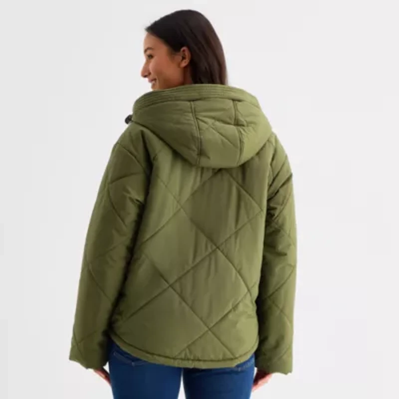 a.n.a Womens Hooded Midweight Puffer Jacket