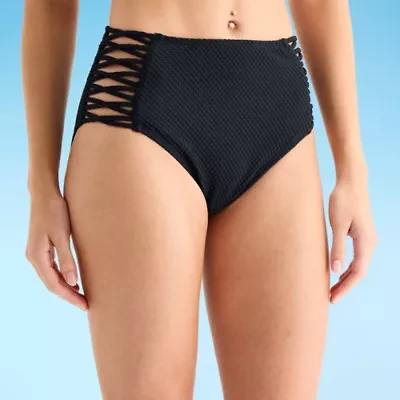 Arizona Womens Lined Juniors High Waist Bikini Swimsuit Bottom