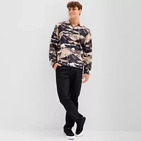 Arizona Mens Mock Neck Long Sleeve Quarter-Zip Pullover
