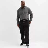 Shaquille O'Neal XLG™ Knit Mens Long Sleeve Regular Fit Big and Tall Button-Down Shirt