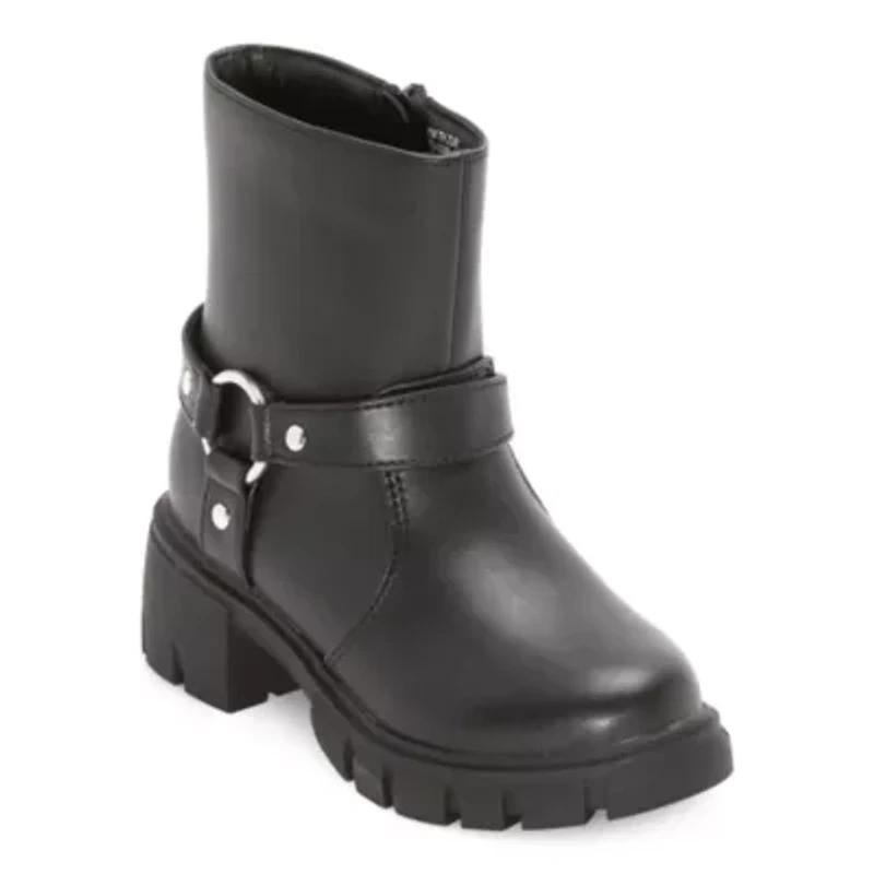 Thereabouts Little & Big Kid Girls Zuri Chunky Heel Motorcycle Boots