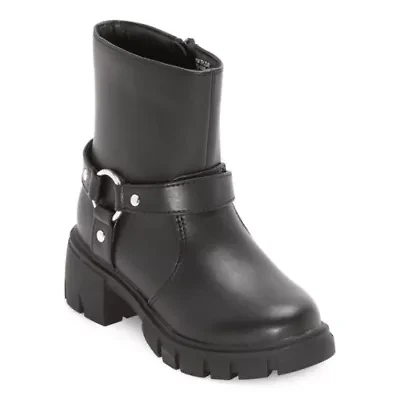 Thereabouts Little & Big Kid Girls Zuri Chunky Heel Motorcycle Boots