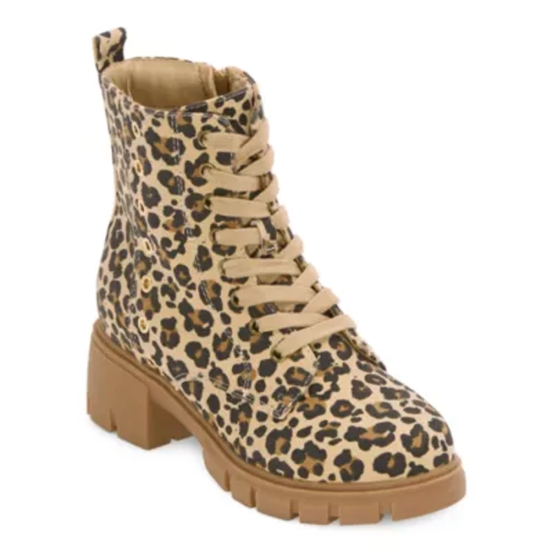 Thereabouts Little & Big Kid Girls Blakely Chunky Heel Motorcycle Boots