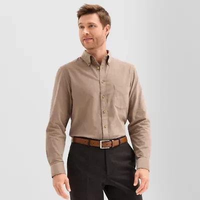 Stafford Corduroy Mens Long Sleeve Regular Fit Button-Down Shirt